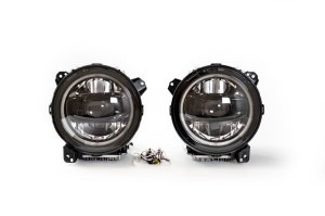 Jeep Wrangler Headlights - DV8 Offroad - LED Projector - Black - `18-`22